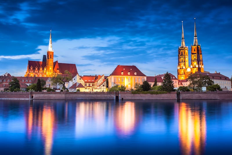 Polen – Breslau mit Kathedrale bei Nacht - ©fotolupa - Fotolia