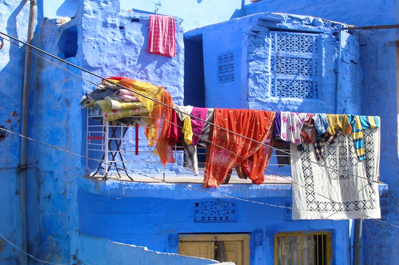 Wäscheleine in der blauen Stadt - Jodhpur - ©vertellis - Fotolia
