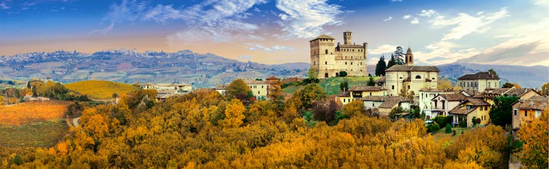 Castello di Grinzane and village - one of the most famous vine regions of Italy - ©Freesurf - Adobe Stock