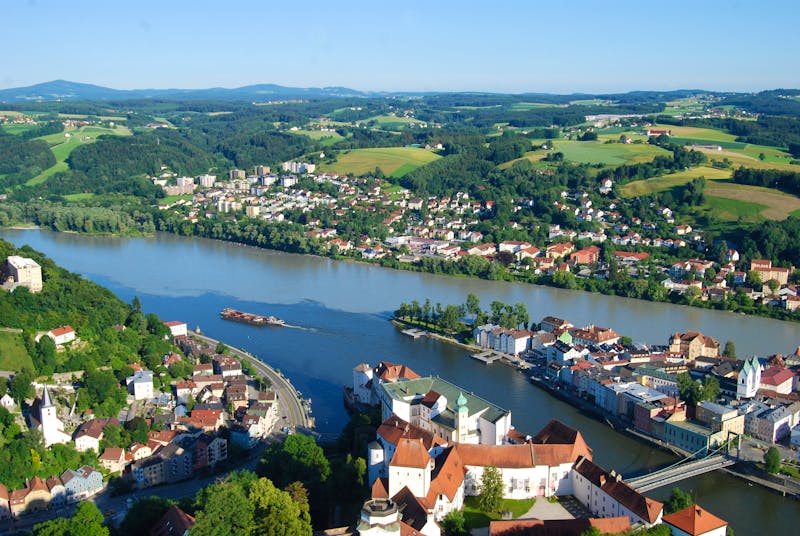 Passau - Ortspitze - Luftaufnahme - ©Hendrik Schwartz - AdobeStock