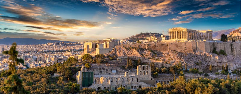 Panorama der Akropolis von Athen, Griechenland, bei Sonnenuntergang  - ©©moofushi - stock.adobe.com