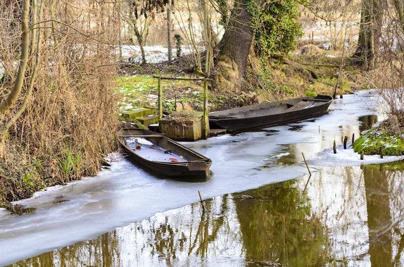 Kähne im Winter - Spreewald - ©©biggi62 - stock.adobe.com
