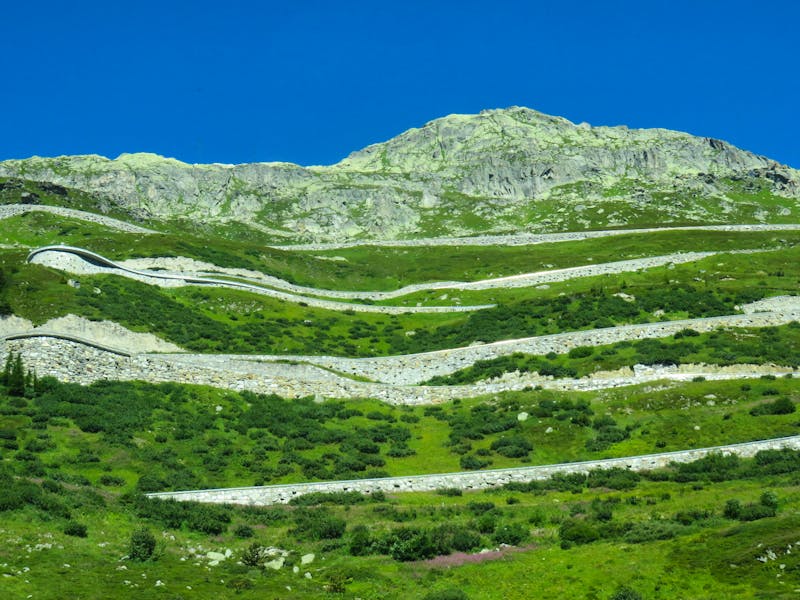 428 Fahrt nach Interlaken - Blick zur Grimselpass-Strasse - ©Annette Weise