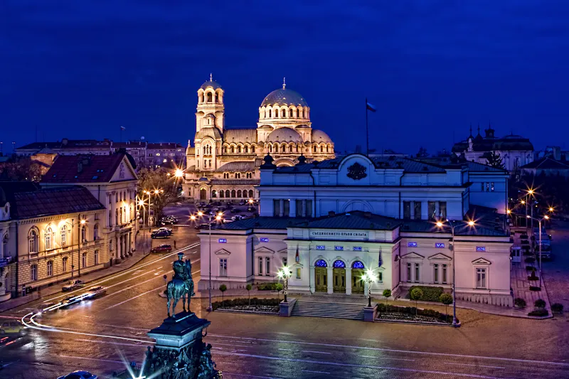 Sofia city centre at night, Bulgaria - &copy;©dark_eni71 - stock.adobe.com