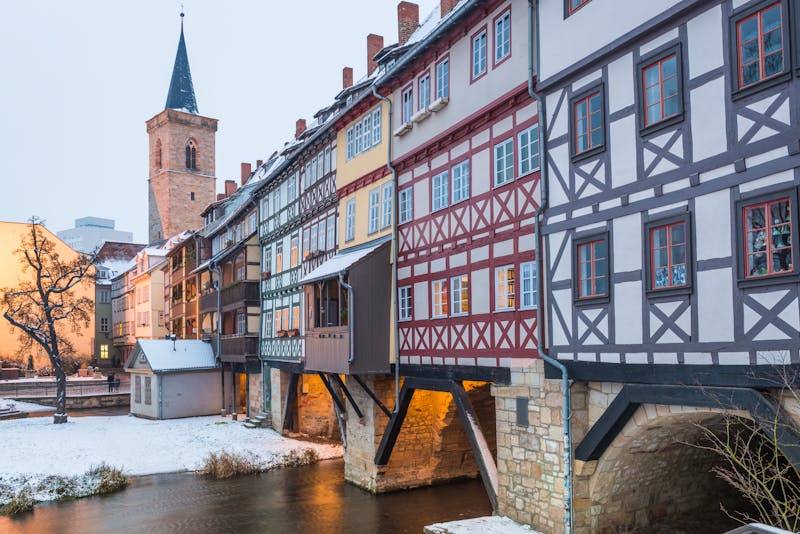 Erfurt in Winter - Krämerbrücke - ©©tichr - stock.adobe.com