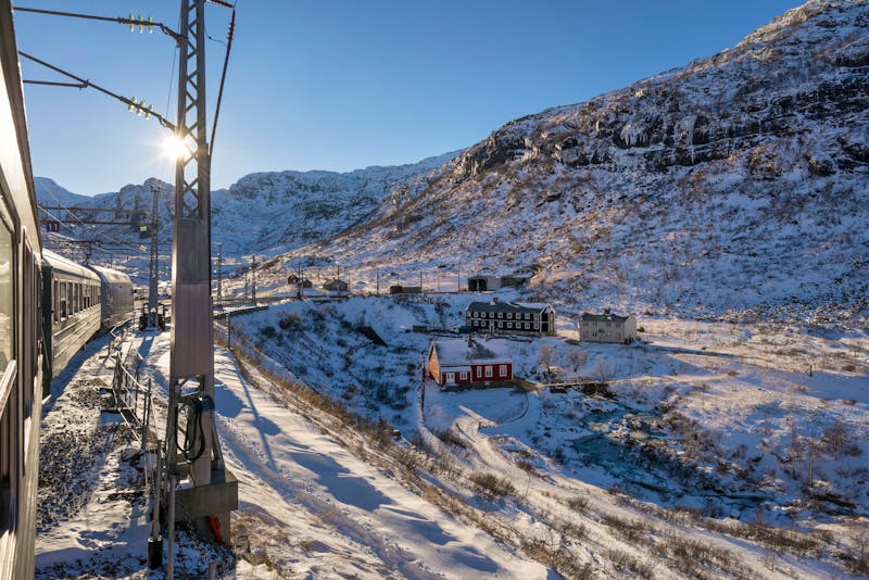 Winterliche Flambahn in Norwegen - historische Eisenbahn in Myrdal - ©©Blickfang - stock.adobe.com