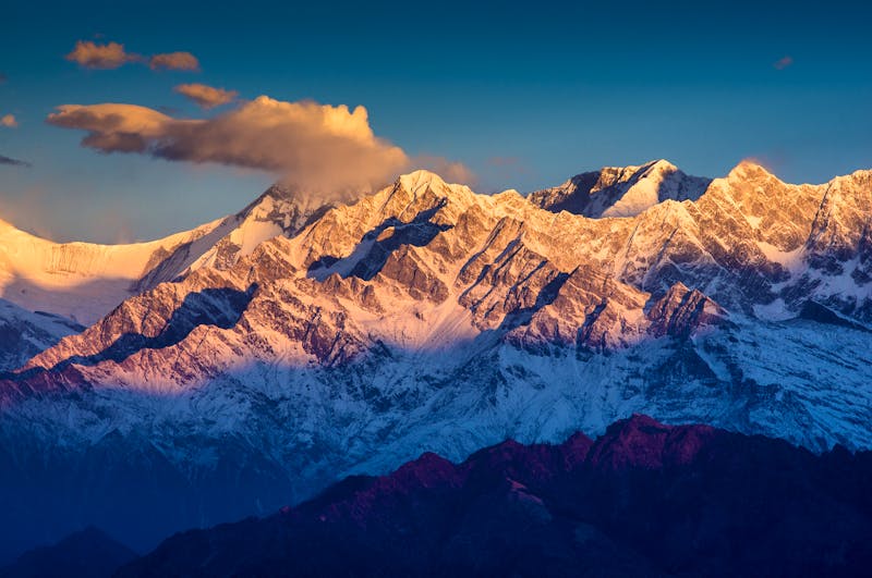 Blick auf die Annapurna-berge im Himalaya bei Sonnenaufgang - ©©ivoha - stock.adobe.com