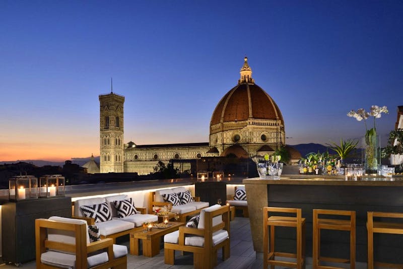 Grand Hotel Cavour Florence – Dachterrasse am Abend - ©Grand Hotel Cavour Florence