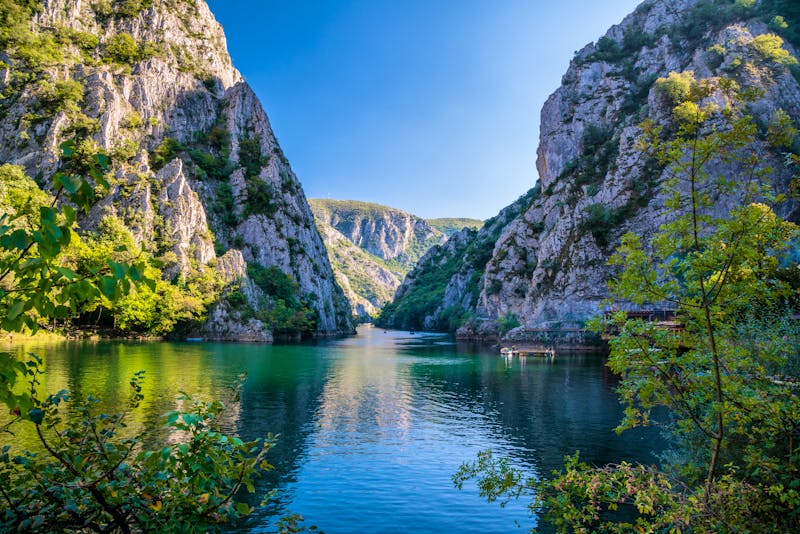 View of beautiful tourist attraction, lake at Matka Canyon in the Skopje surroundings. Macedonia. - ©©Pebo - stock.adobe.com