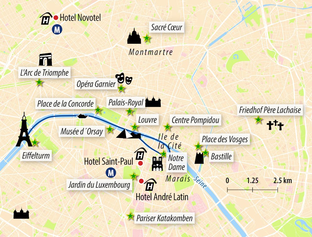 Stadtkarte Paris – © Eberhardt TRAVEL
