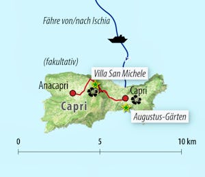 Ihre Reiseroute auf Capri&nbsp;&ndash;&nbsp;&copy;&nbsp;Eberhardt TRAVEL