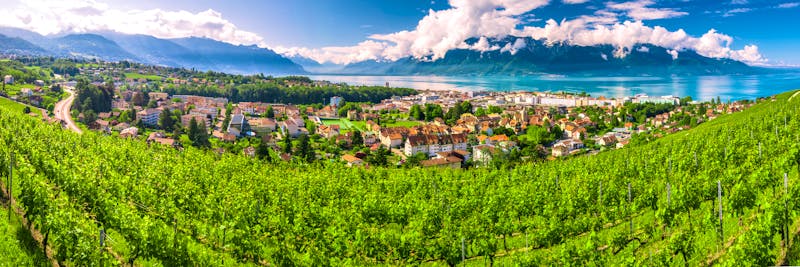 Panorama Montreux mit Schweizer Alpen, Schweiz - ©gevisions - stock.adobe.com