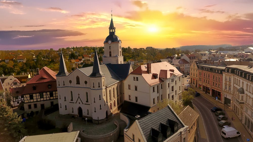 Blick über Meerane in Sachsen &ndash; &copy; artefacti - stock.adobe.com