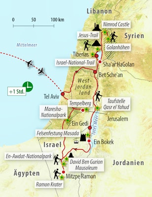 Ihre Reiseroute in Israel – © Eberhardt TRAVEL