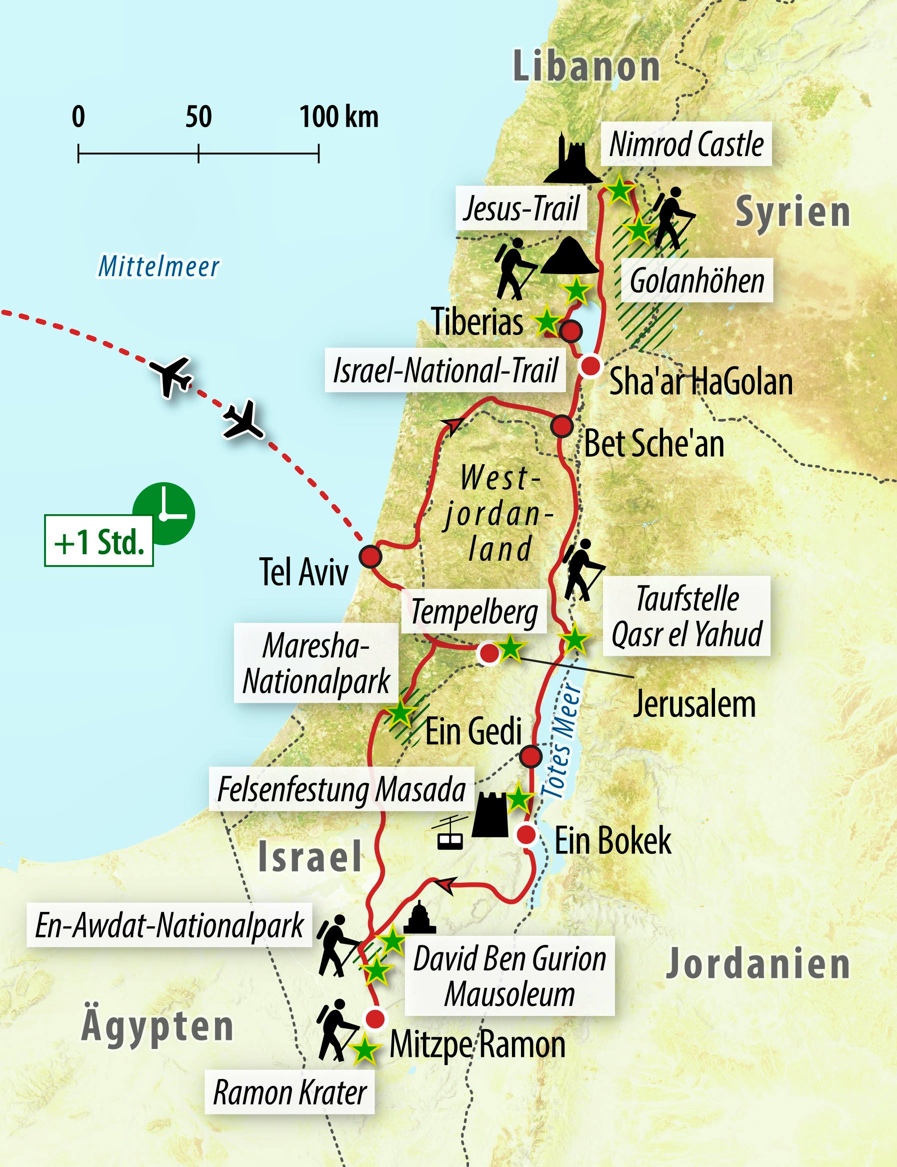Ihre Reiseroute in Israel&nbsp;&ndash;&nbsp;&copy;&nbsp;Eberhardt TRAVEL