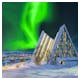 Tromsö, Eismeerkathedrale mit Nordlicht – © Blickfang - stock.adobe.com