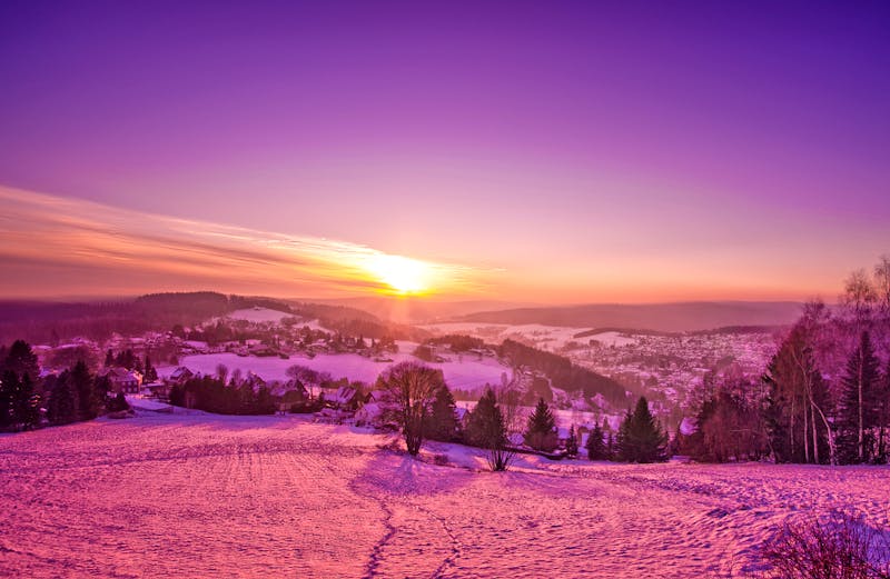 Sonnenuntergang im Winter über Klingenthal - ©Kenny Pool Design, Sascha Kretzschmar - Adobe Stock