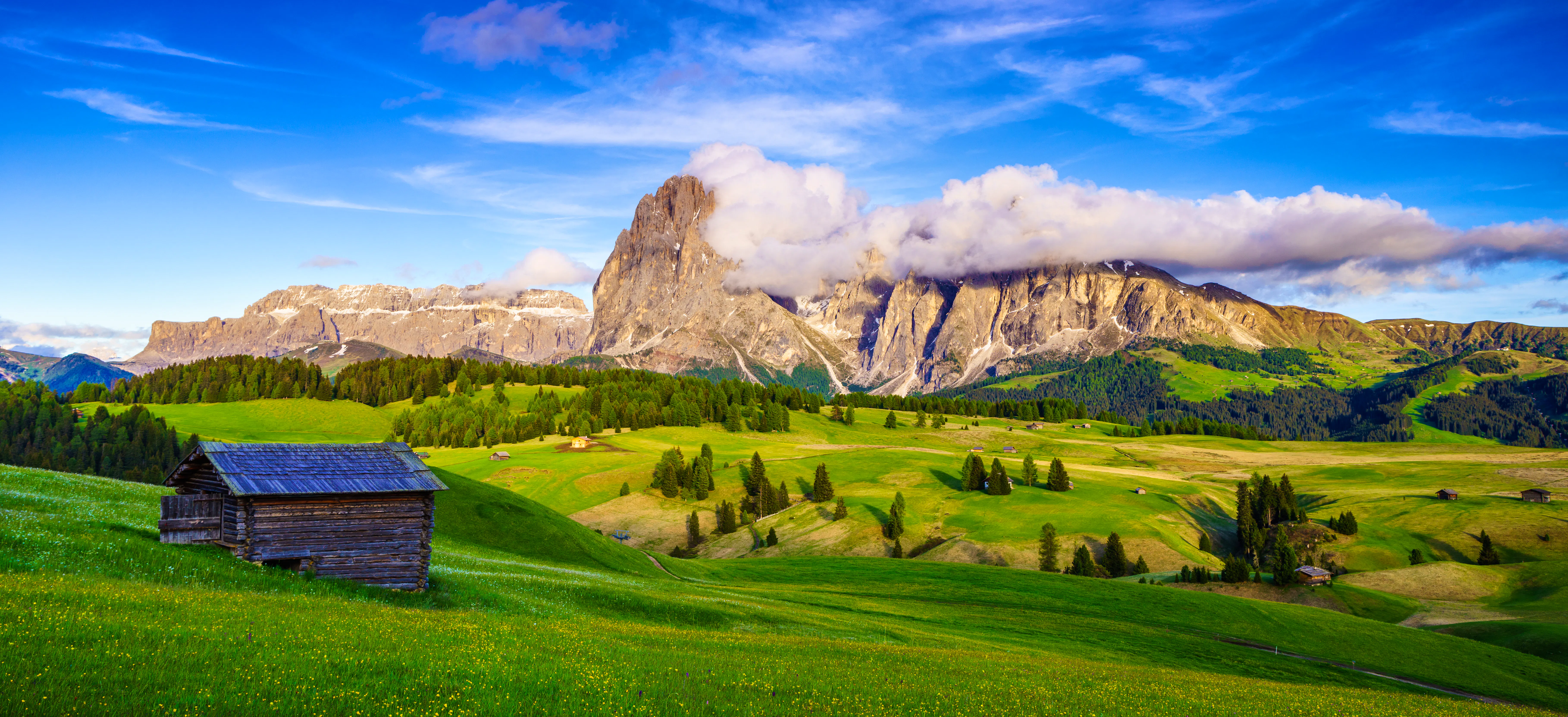 Blick zum Langkofel  von der Seiser Alm &ndash; &copy; ©lkunl - stock.adobe.com