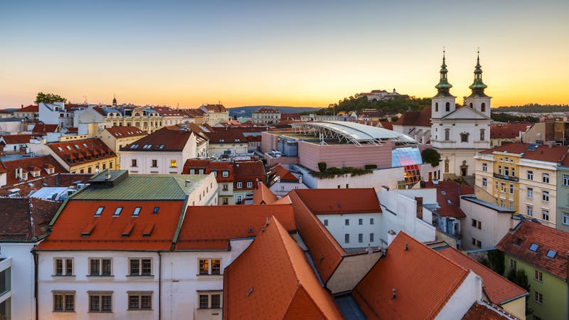 Altstadt von Brünn - Blick vom Rathausturm bei Sonnenuntergang - ©©milangonda - stock.adobe.com