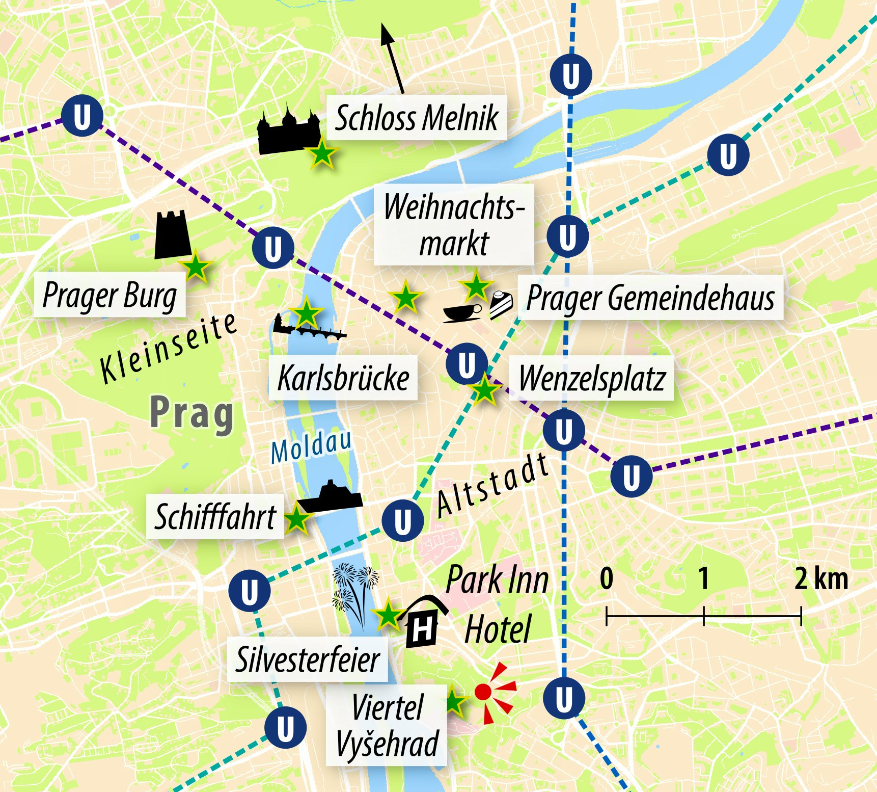 Stadtkarte Prag&nbsp;&ndash;&nbsp;&copy;&nbsp;Eberhardt TRAVEL