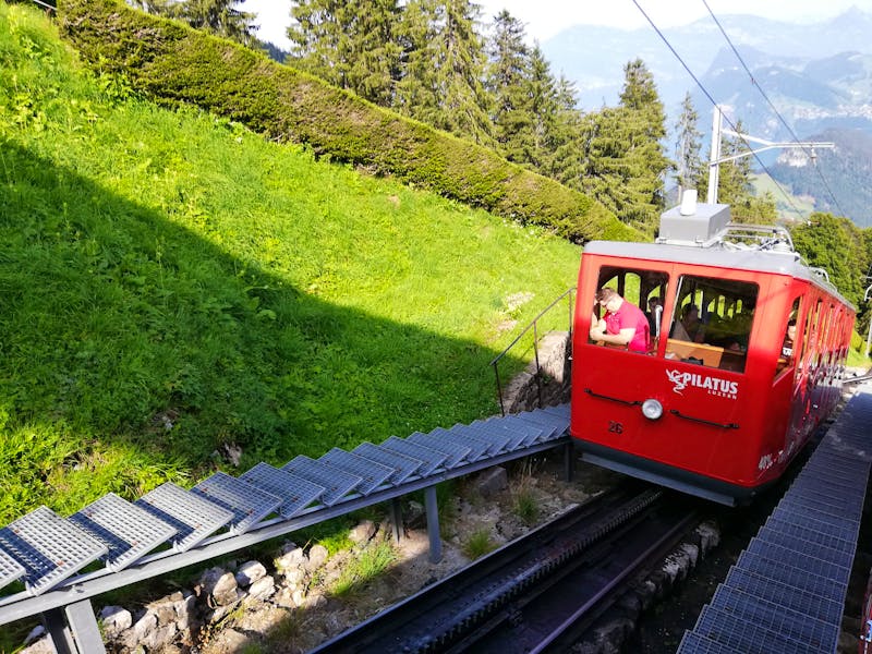 Pilatus, Fahrt mit der Zahnradbahn - ©Gisela Gerlach