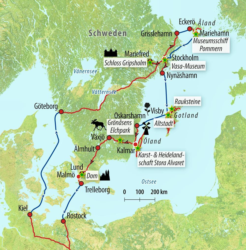 Ihre Reiseroute /SE-ALAND – © Eberhardt TRAVEL