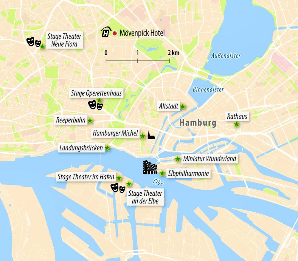 Stadtkarte von Hamburg – © Eberhardt TRAVEL