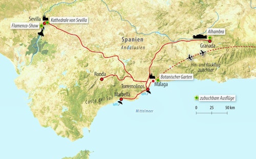 Ihre Mietwagen-Rundreise-Route in Spanien – © Eberhardt TRAVEL
