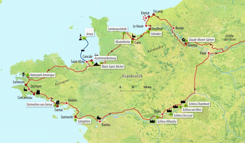 Ihre Auto-Rundreise-Route in Frankreich – © Eberhardt TRAVEL