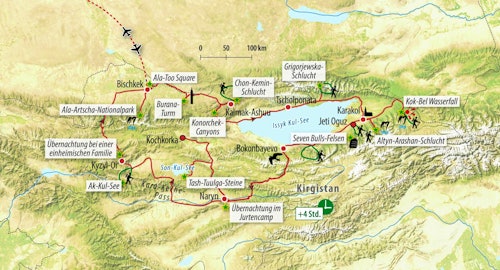 Ihre Rundreise-Route in Kirgistan – © Eberhardt TRAVEL