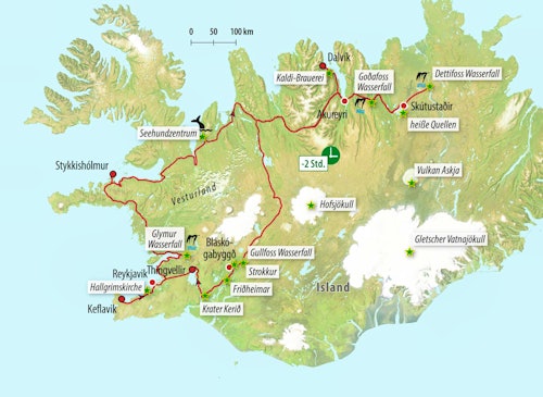 Ihre Rundreise-Route auf Island – © Eberhardt TRAVEL
