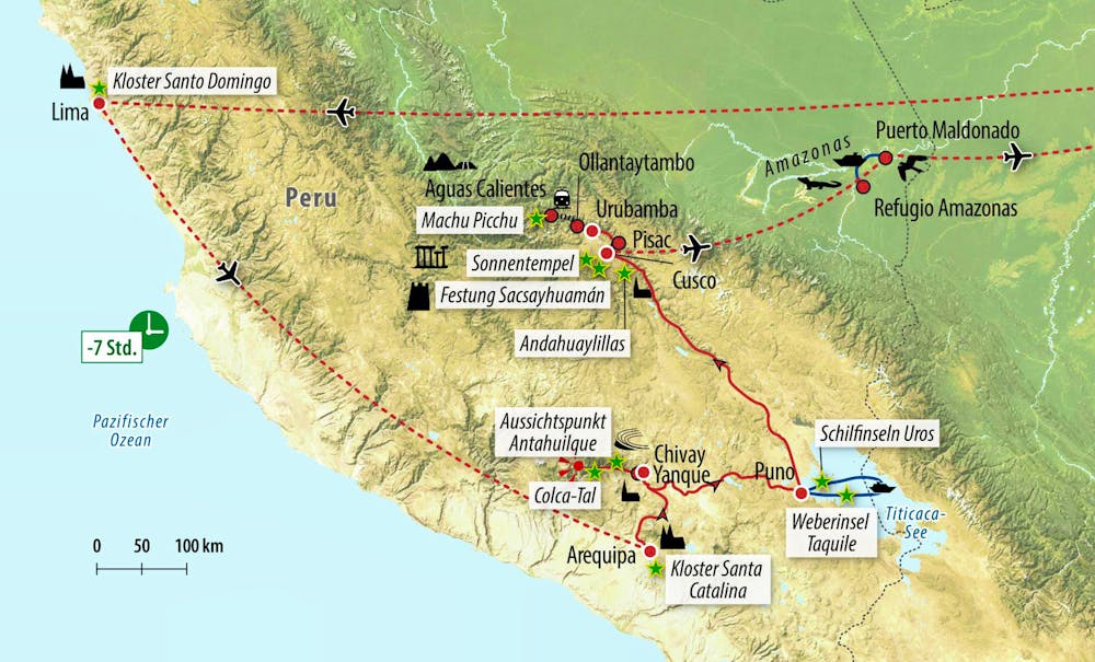Ihre Rundreise-Route in Peru – © Eberhardt TRAVEL