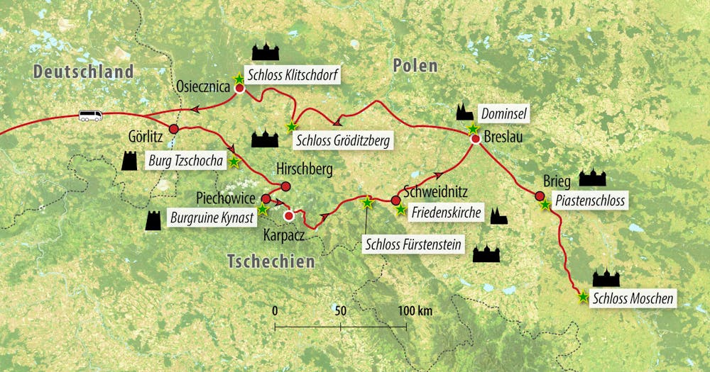 Ihre Rundreise-Route in Polen – © Eberhardt TRAVEL
