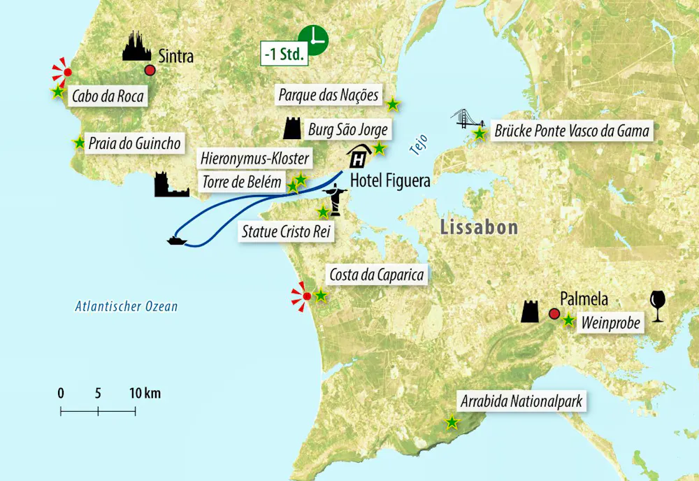 Städtekarte Lissabon &ndash; &copy; Eberhardt TRAVEL
