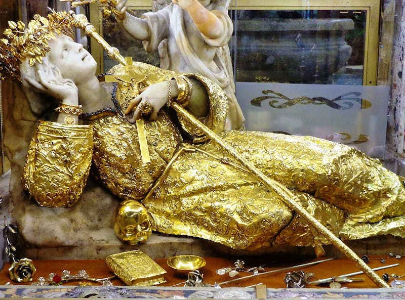 Monte Pellegrino - Höhlenkirche - Statue der Heiligen Rosalia - ©Effems - Wikimedia
