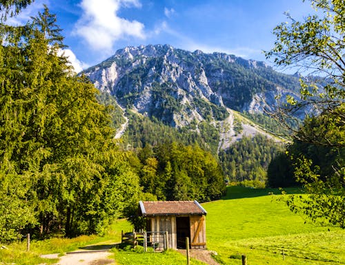 Rauschberg in Ruhpolding von Westen mit Hütte und Weg – © ©JayAr - stock.adobe.com