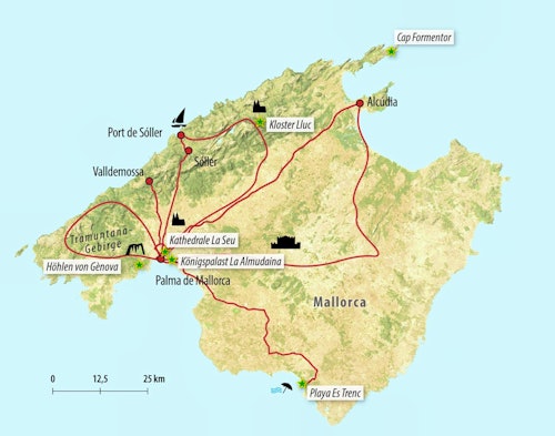 Ihre Mietwagen-Rundreise-Route auf Mallorca – © Eberhardt TRAVEL