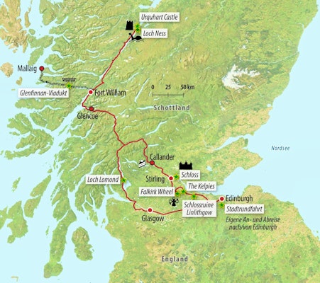 Ihre Mietwagen-Rundreise-Route in Schottland – © Eberhardt TRAVEL