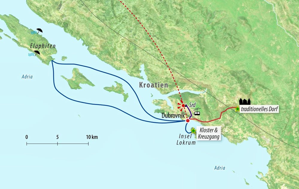 Ihre Reiseroute in Dubrovnik – © Eberhardt TRAVEL