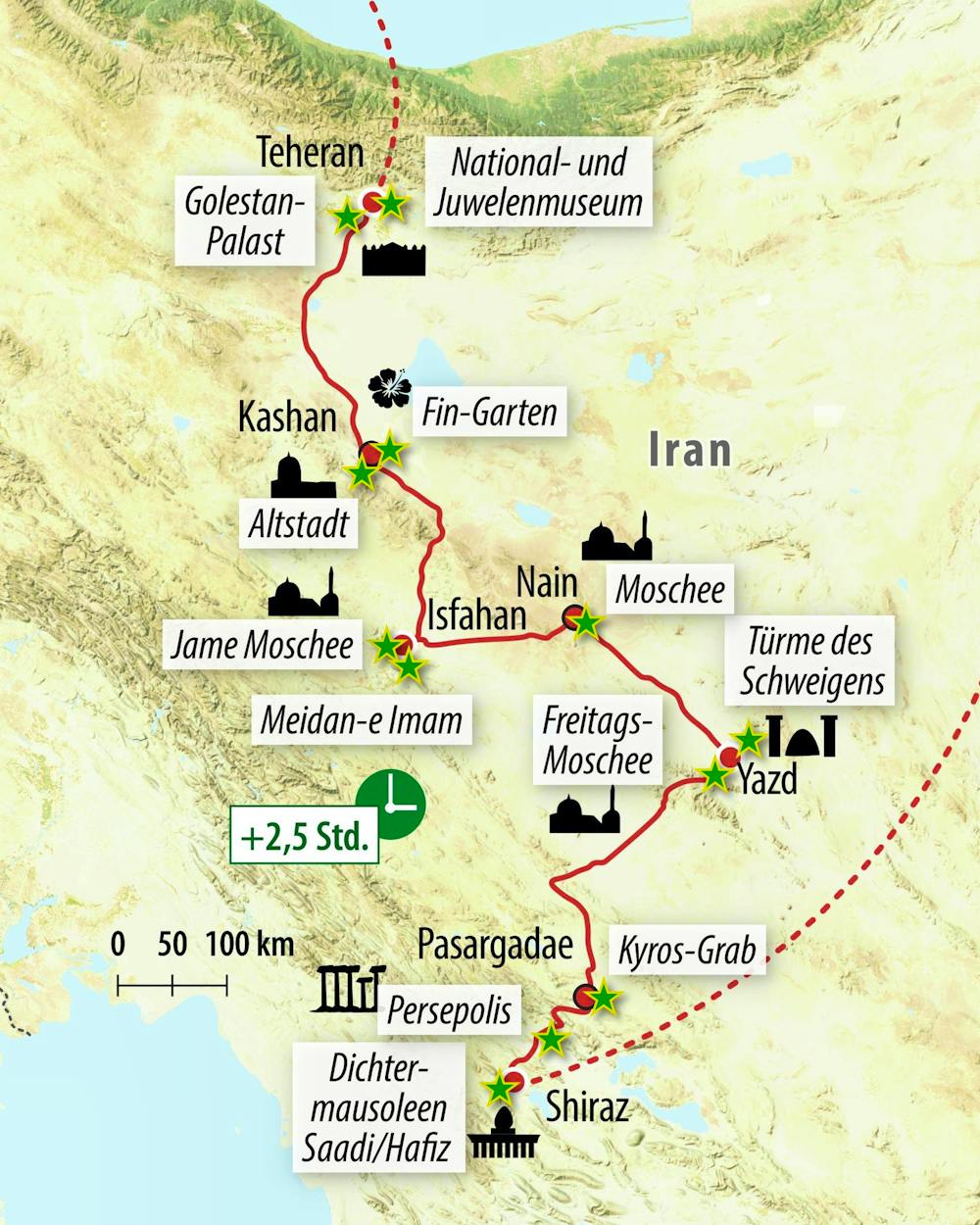 Ihre Reiseroute im Iran – © Eberhardt TRAVEL