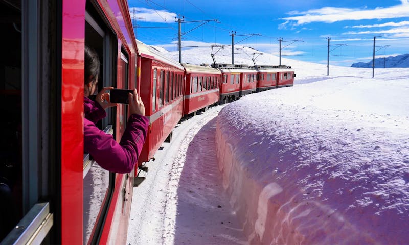 Zugfahrt im Bernina-Express im Winter - ©©andrea - stock.adobe.com