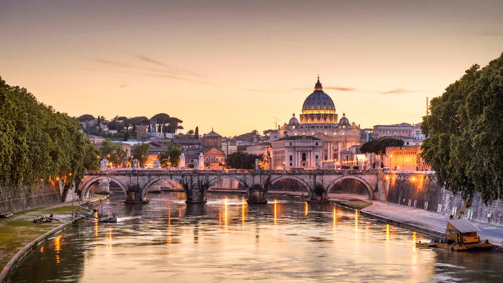 Rom - Tiber und Petersdom am Abend &ndash; &copy; scaliger - stock.adobe.com