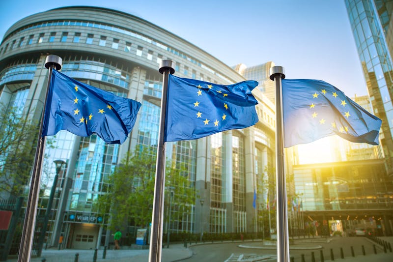 Brüssel - Europa-Flaggen vor dem EU-Parlament - ©©artjazz - stock.adobe.com