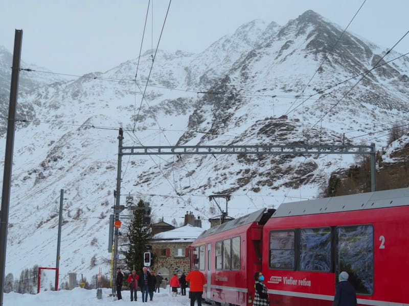 Bernina-Express - Stopp an der Alp Grüm - ©Annette Weise