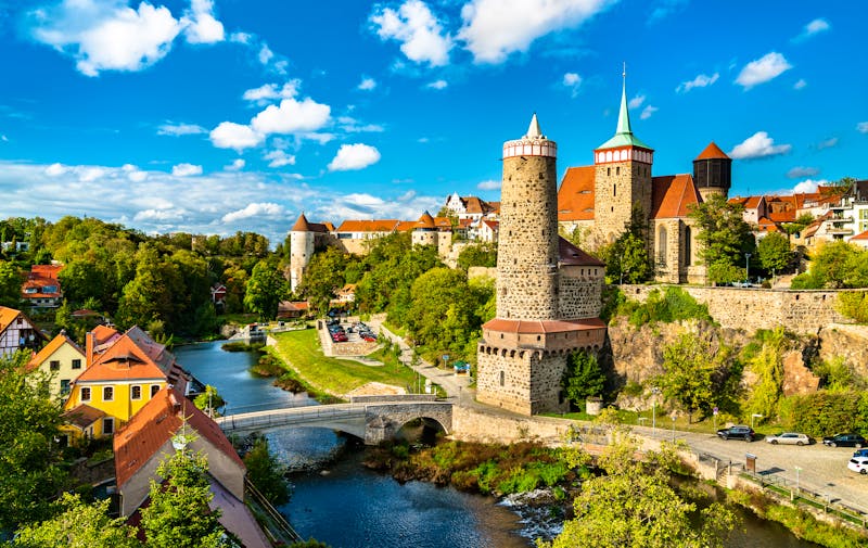 Bautzen an der Spree - Blick auf Türme, Stadtmauer und Altstadt - ©Leonid Andronov - stock.adobe.co