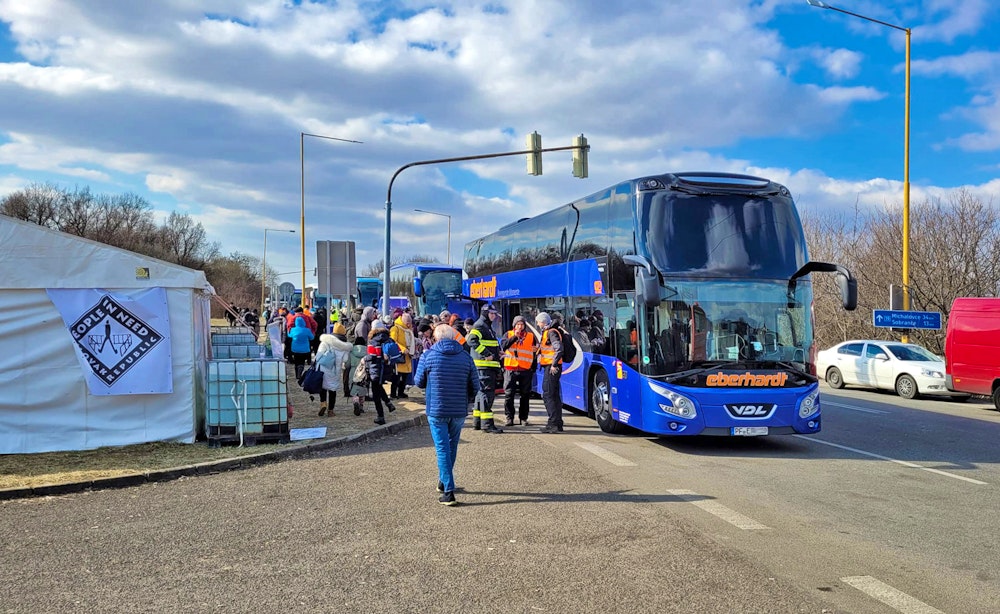 Ukraine-Hilfe - Eberhardt-Reisebusse in der Slowakei – © Eberhardt TRAVEL