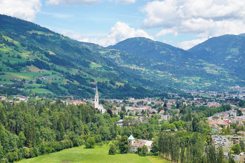 Lienz in OSttirol an der Drau - Blick von Schloß Bruck auf die Stadt - ©Stephan - stock.adobe.com