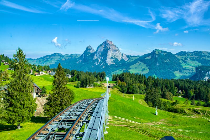 Stoosbahn-Strecke in der Schweiz - ©fuege01 - stock.adobe.com