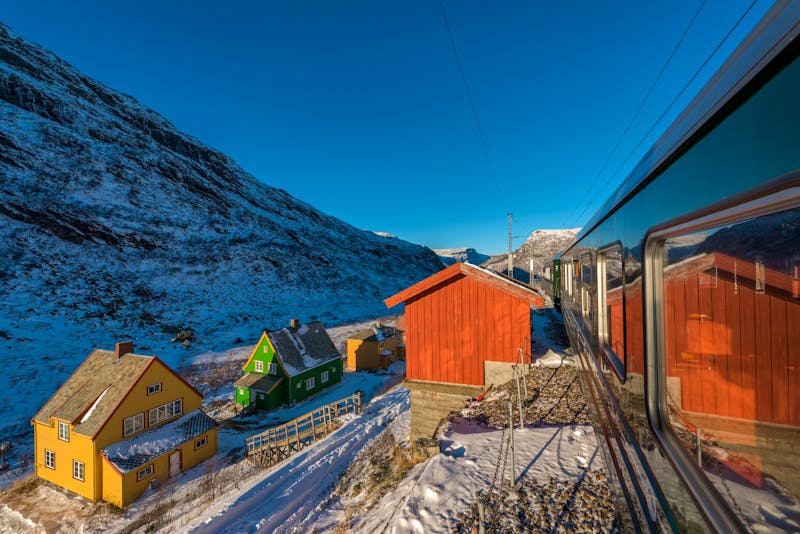 Flambahn bei Myrdal im Winter - historische Eisenbahn - ©Blickfang - stock.adobe.com