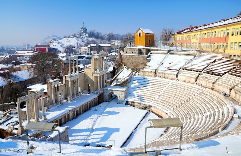 Amphitheater in Plovdiv im Winter - ©Marina Karkalicheva - stock.adob